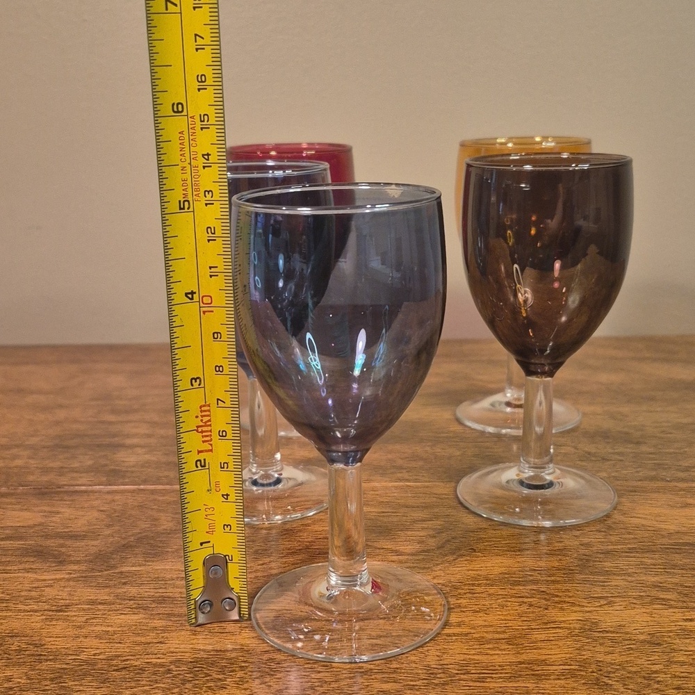 VINTAGE Multicolor Iridescent Wine Glasses, Set of 5 - Picture 11 of 16